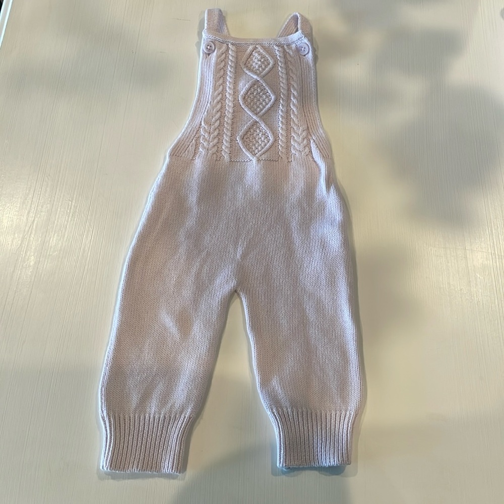Jamie Kay Lavender Knit Overalls, 3-6month